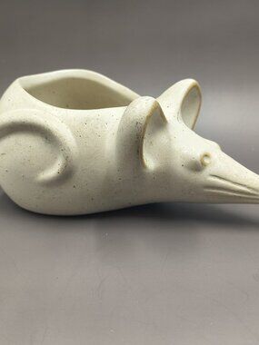 Vintage MCM David Stewart Lion's Valley Pottery Mouse Planter Stoneware 6.5"